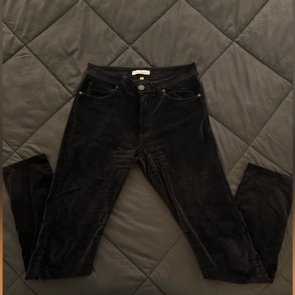 Monfrere Skinny Black Velvet Pants